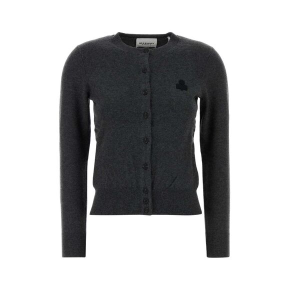 Isabel Marant Etoile Women Charcoal Cotton Blend Mona Cardigan